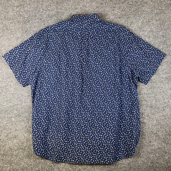 Polo Ralph Lauren Shirt Mens 2XL Blue White Flowers Floral Short Sleeve Pony - Picture 3 of 9